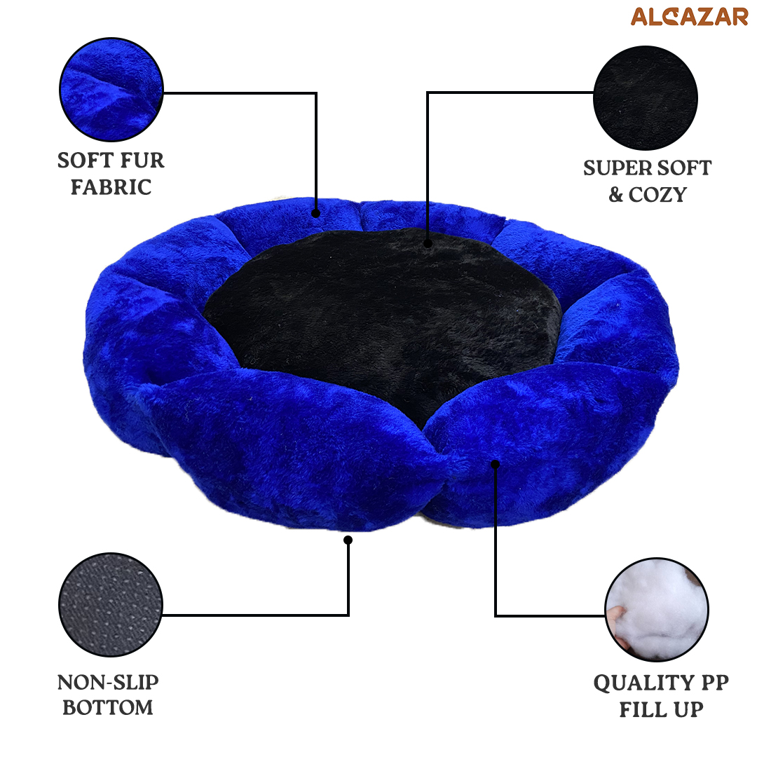 Dog Bed Blue Black