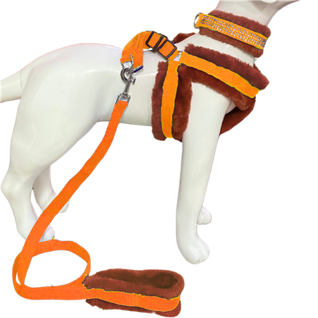 dog chest belt harness collar and leash combo set