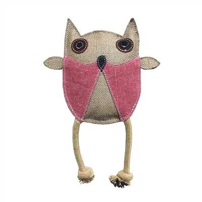 ALCAZAR Jute Owl Rope Dog Toy | Natural Chew & Tug Toy for Puppies and Dogs